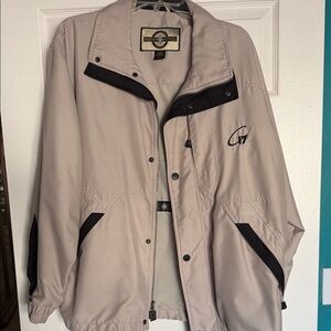 North End Women's Light Stone Windbreaker with Black Trim